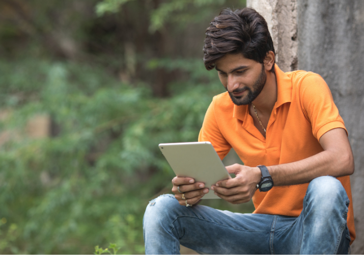 Indian Man on Tablet 2